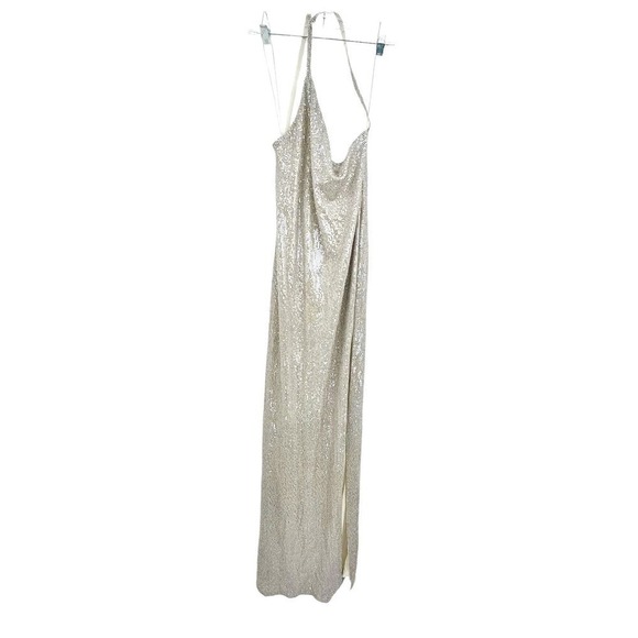 The Sei Metallic One-Shoulder Gown Open Back Sleeveless Size M NWT $679 - Picture 13 of 13